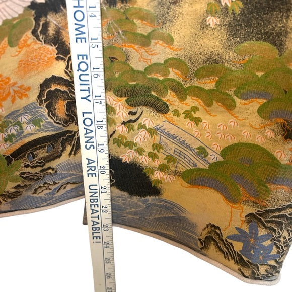 Y2K lucky brand M-L sweatpants cropped crane AOP Asian graphic indie vintage - Picture 7 of 16